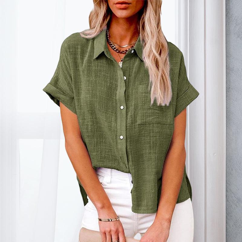 Koszula Damska z Krótkim Rękawem | Stylizacja Lato Moda Kobiety | Agnieszka