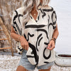 Koszula oversize z nadrukiem abstrakcyjnym | Bluzki lato kobiety | Amelia