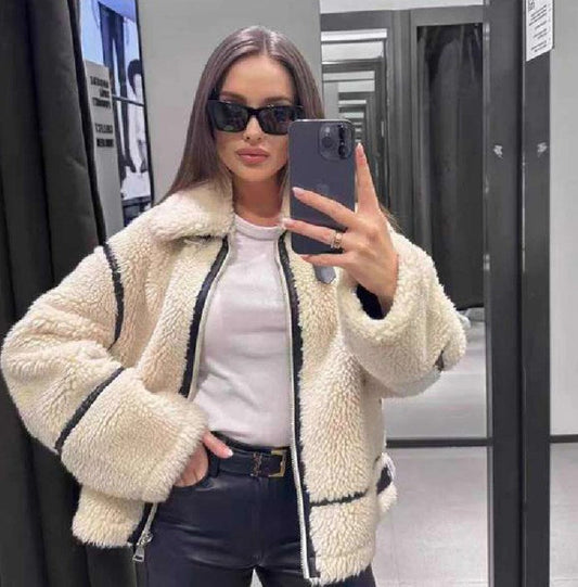 Kurtka aviator Odzież damska zima krótki fason zamek | Amelia