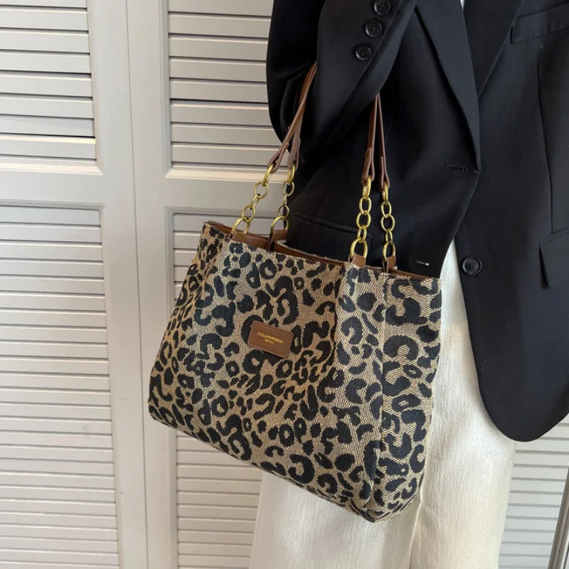 Leopard Tote Bag | Chain Strap Shopper | Ilyse