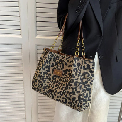 Leopard Tote Bag | Chain Strap Shopper | Ilyse