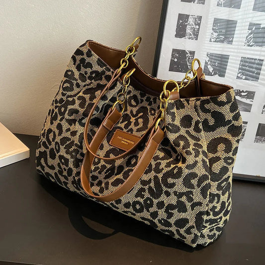 Leopard Tote Bag | Chain Strap Shopper | Ilyse