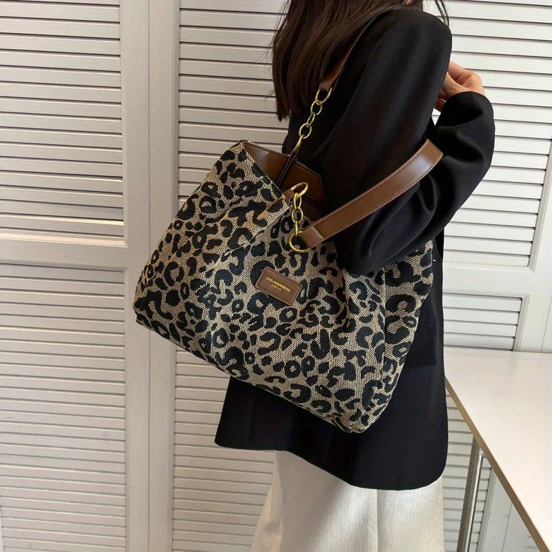 Leopard Tote Bag | Chain Strap Shopper | Ilyse
