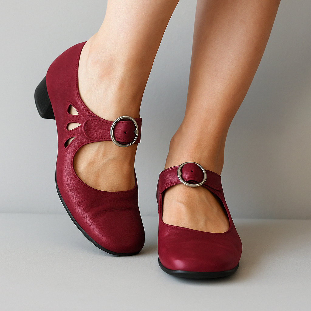 Obcasy Mary Jane | Okrągłe Klamry Buty Komfortowe | Elara