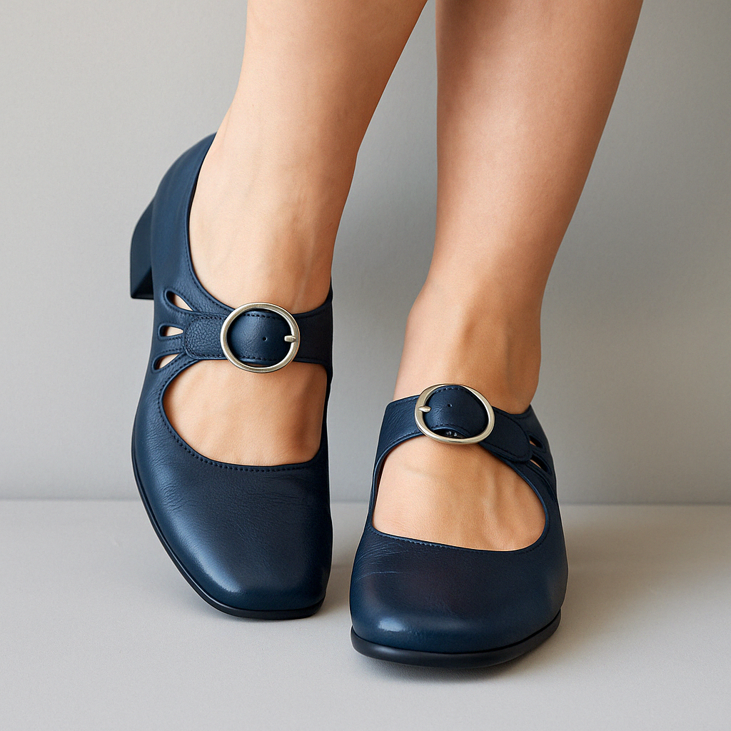Obcasy Mary Jane | Okrągłe Klamry Buty Komfortowe | Elara