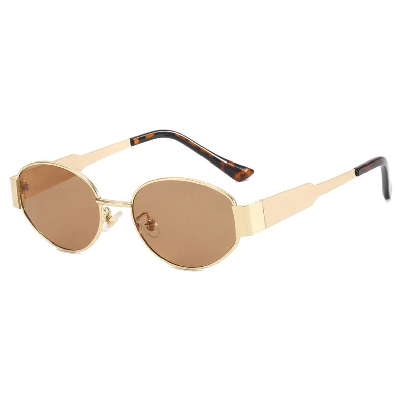 Okulary przeciwsłoneczne | Akcesoria lato damskie metal vintage owal | Brinley
