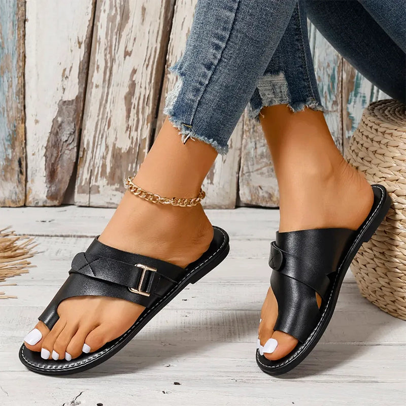 Pantoletten Zehenschlaufe | Sommerschuhe Damen Freizeitmode | Jasmin