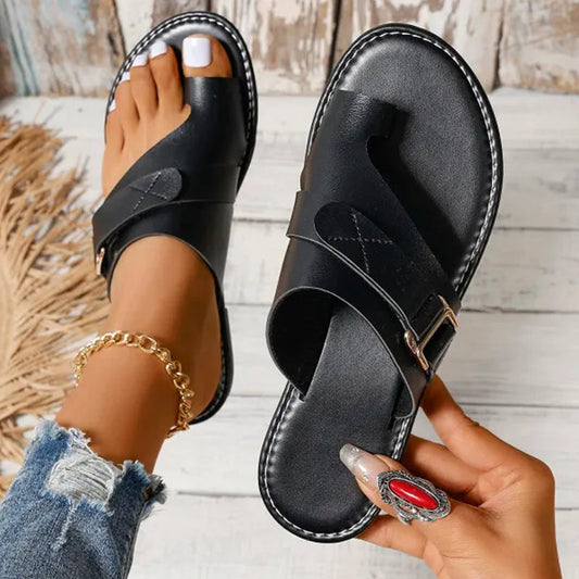 Pantoletten Zehenschlaufe | Sommerschuhe Damen Freizeitmode | Jasmin