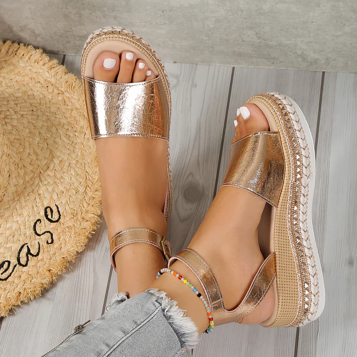 Plateausandalen Bastsohle | Sommerschuhe Damen Mode | Amelie