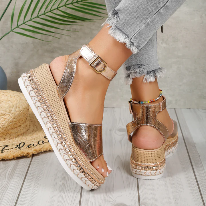 Plateausandalen Bastsohle | Sommerschuhe Damen Mode | Amelie