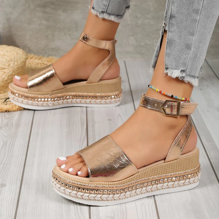 Plateausandalen Bastsohle | Sommerschuhe Damen Mode | Amelie