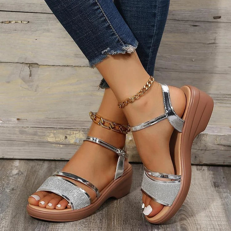 Riemchensandalen Keilabsatz | Sommerschuhe Damen Mode | Alina