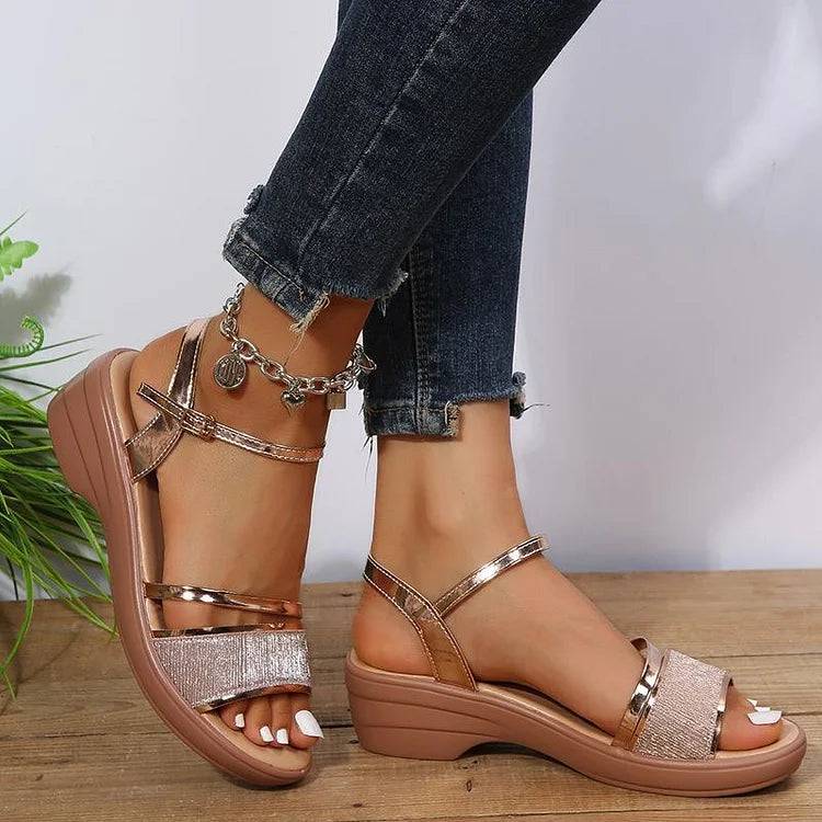 Riemchensandalen Keilabsatz | Sommerschuhe Damen Mode | Alina