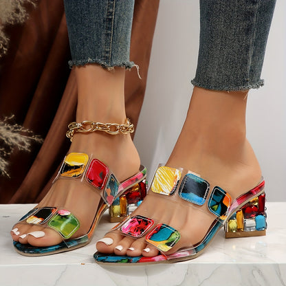 Sandały Damskie Z Klockowym Obcasem | Buty Lato Kobiety | Marcelina