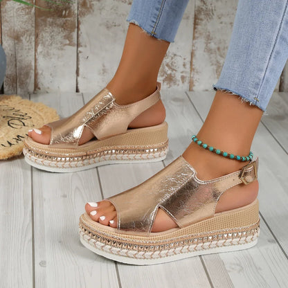 Sandały na Koturnie | Letnie Buty Damskie | Livia