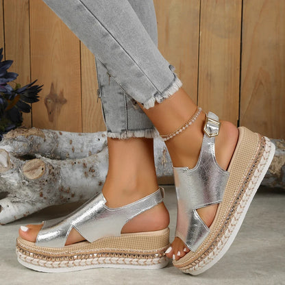Sandały na Koturnie | Letnie Buty Damskie | Livia