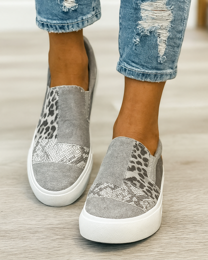 Slip-On Sneakers | Patchwork Animal Print | Zaria