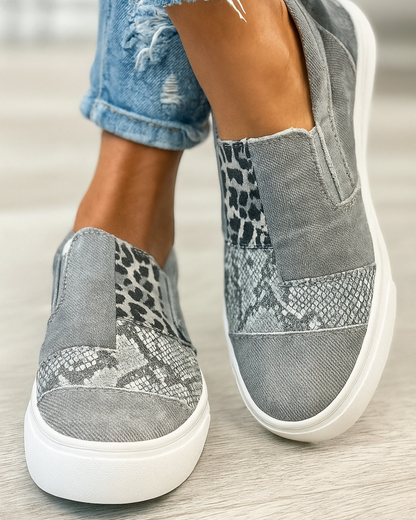 Slip-On Sneakers | Patchwork Animal Print | Zaria