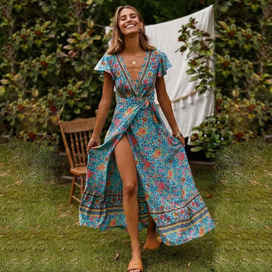 Sukienka boho maxi | Odzież letnia damska wakacyjna | Arelynn