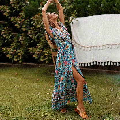 Sukienka boho maxi | Odzież letnia damska wakacyjna | Arelynn