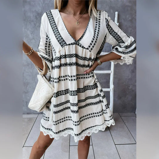 Sukienka boho mini koronkowa | Odzież letnia damska wakacyjna | Gabriela