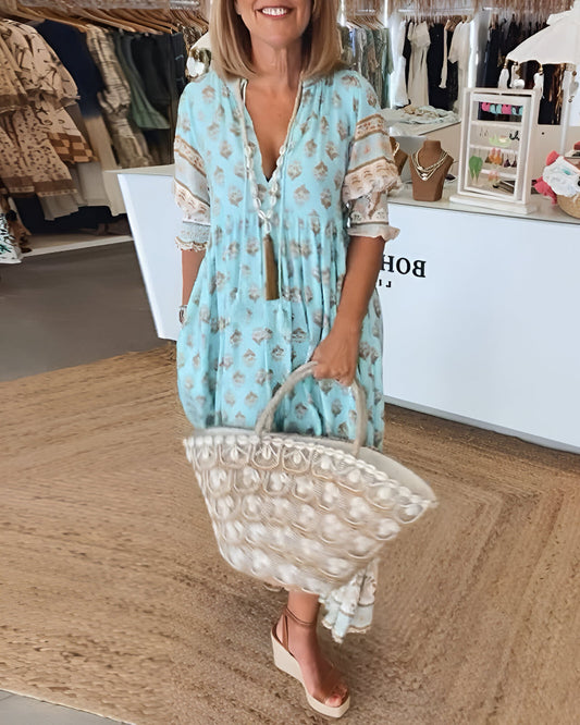 Sukienka boho z printem | Swobodna elegancja na lato | Barbara