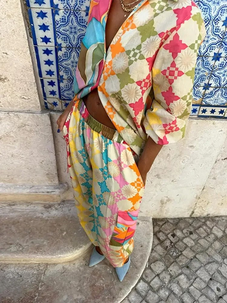 Sukienka damska | Sukienka maxi boho wzorzysta głęboki dekolt lato | Izabela
