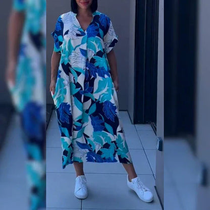 Sukienka letnia luźna | Odzież damska na lato styl artystyczny | Elvaraen