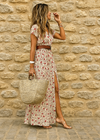 Sukienka maxi kopertowa | Odzież letnia damska kwiatowy styl boho | Liliana