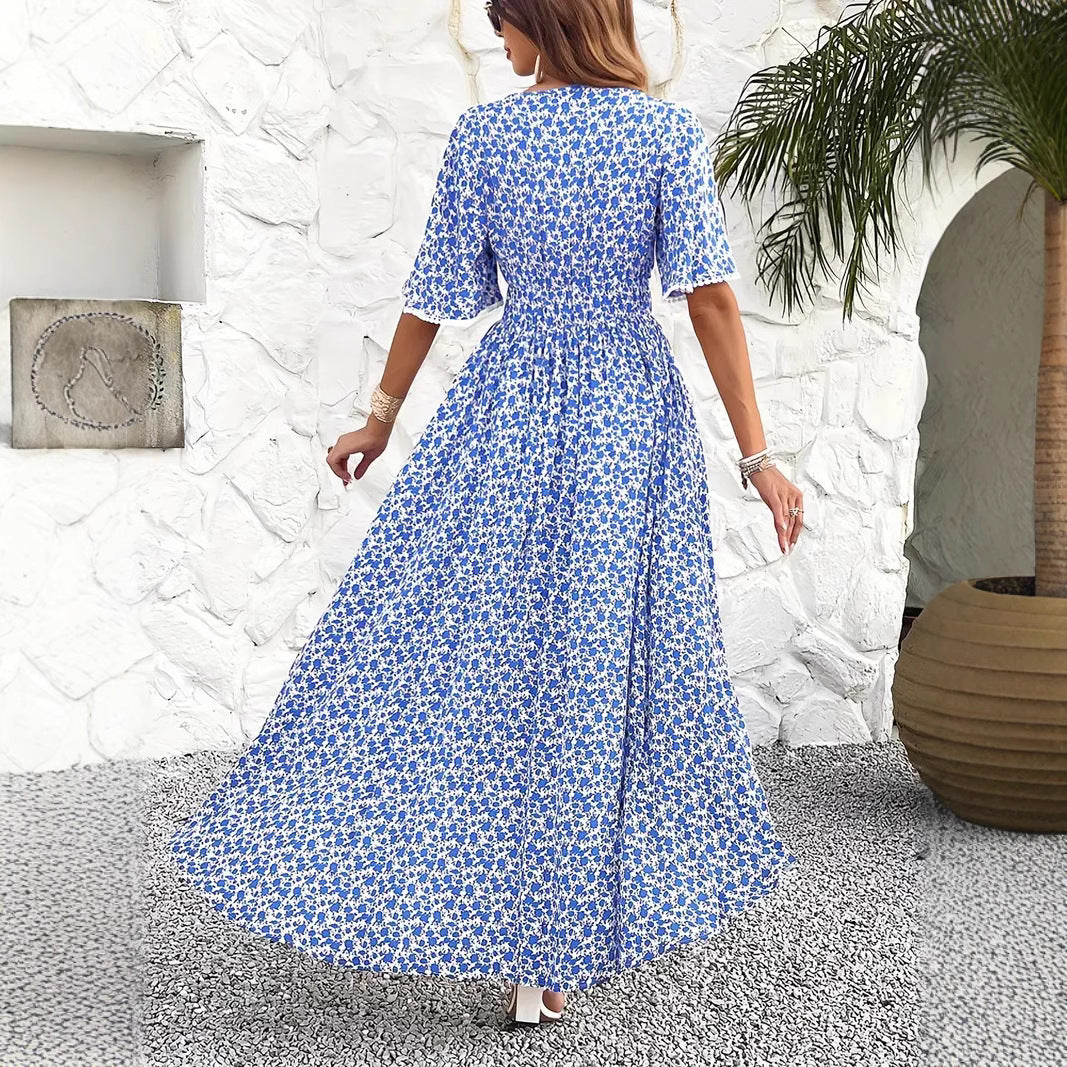 Sukienka Maxi w Kwiaty z Troczkiem w Talii | Livia