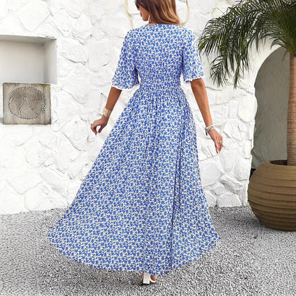 Sukienka Maxi w Kwiaty z Troczkiem w Talii | Livia