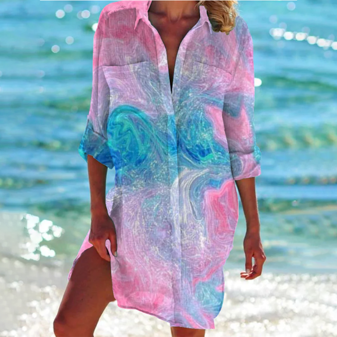 Sukienka plażowa tie-dye | Odzież letnia damska wakacyjna | Jagoda
