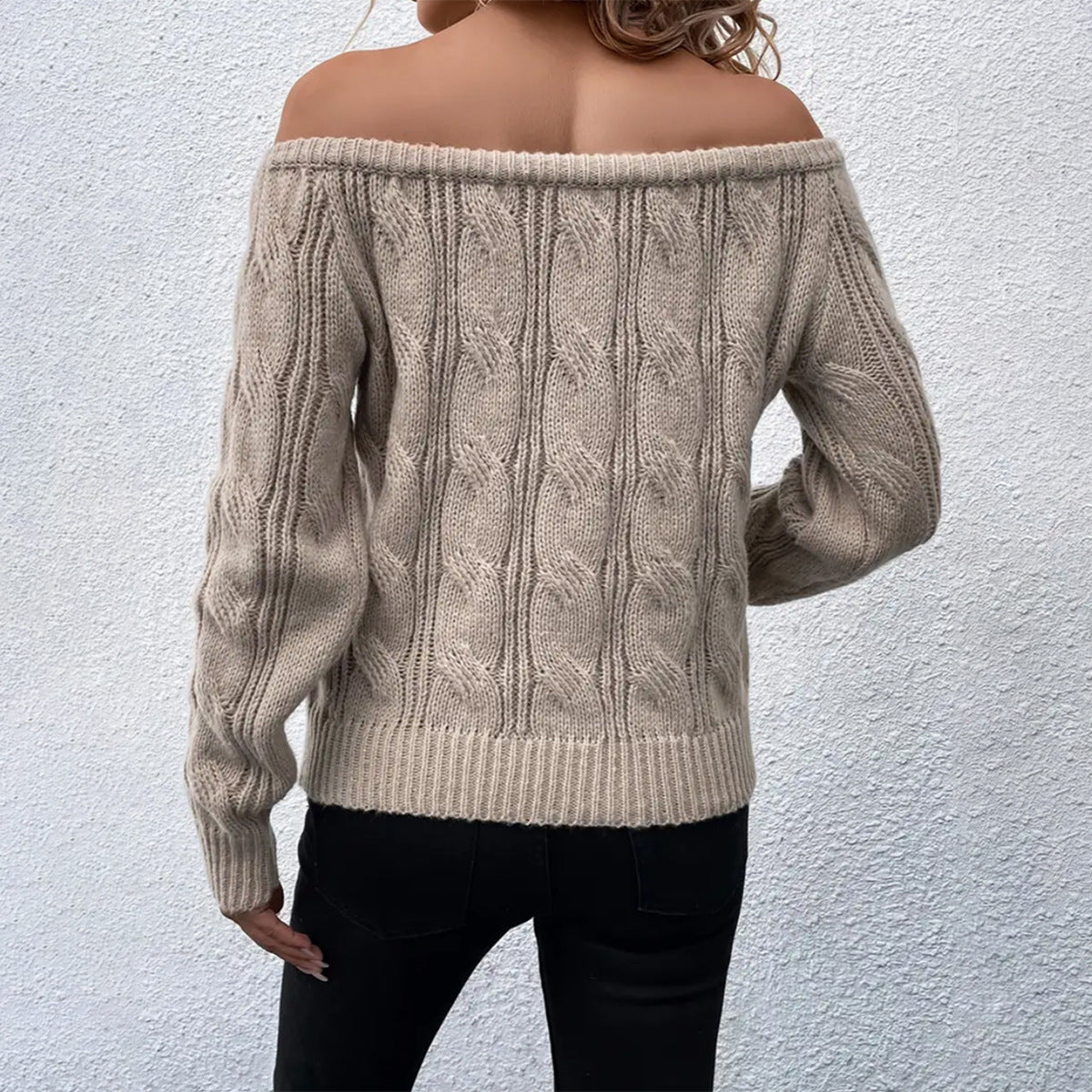 Sweter z odkrytymi ramionami | Sweter jesień kobiety | Klaudia