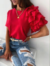 Top dames met volant mouw | Zomerkleding vrouwen shirt | Paulina