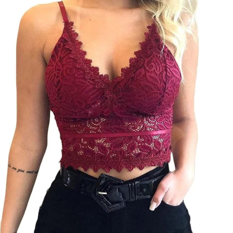 Top koronkowy damski | Odzież damska lato bez rękawów bralet | Klaudia