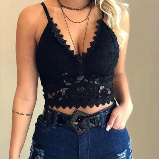 Top koronkowy damski | Odzież damska lato bez rękawów bralet | Klaudia