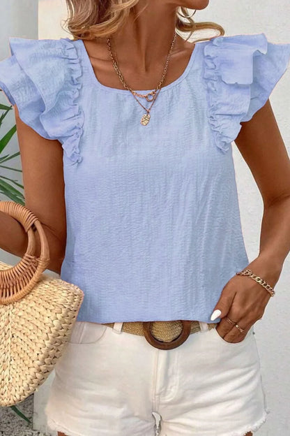 Top z falbanami damski | Trendy lato moda kobiety | Zuzanna