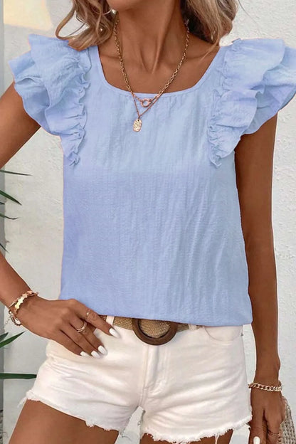Top z falbanami damski | Trendy lato moda kobiety | Zuzanna