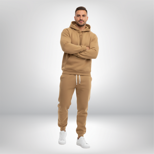 Męskie Dresy Komplet - Sportowa Bluza z Kapturem i Spodnie