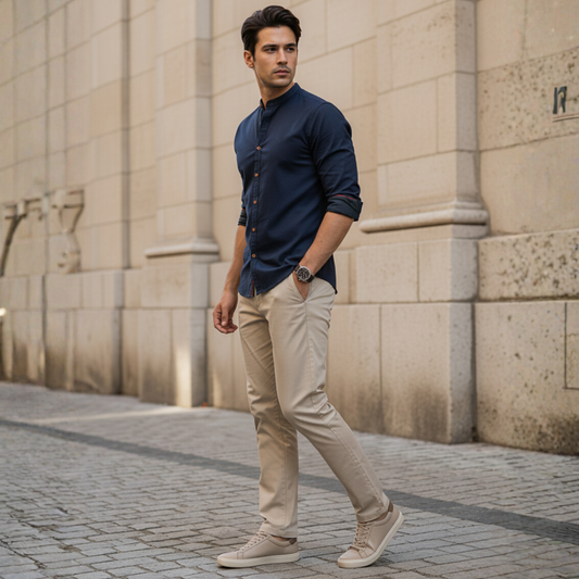 Elegancka męska koszula z długimi rękawami - wygodne na każdą okazję, materiał o wysokiej jakości